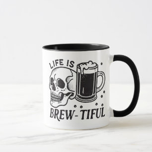 Caneca A Vida Do Crânio De Bebendo Engraçada É Bonita