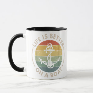 Caneca A vida do veleiro do Barco de vela é melhor