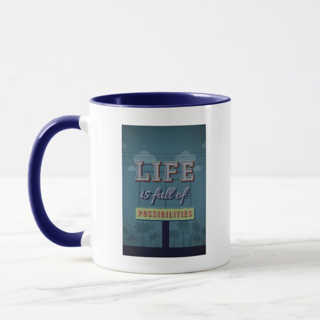Caneca A vida é cheio das possibilidades (Esquerda)