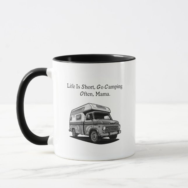 Caneca A Vida é Curta Vá Acampar Frequentemente Mama Dive (Esquerda)