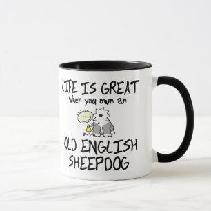 Caneca A vida é grande Sheepdog inglês velho