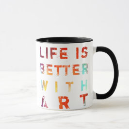 Caneca A Vida É Melhor Com A Arte