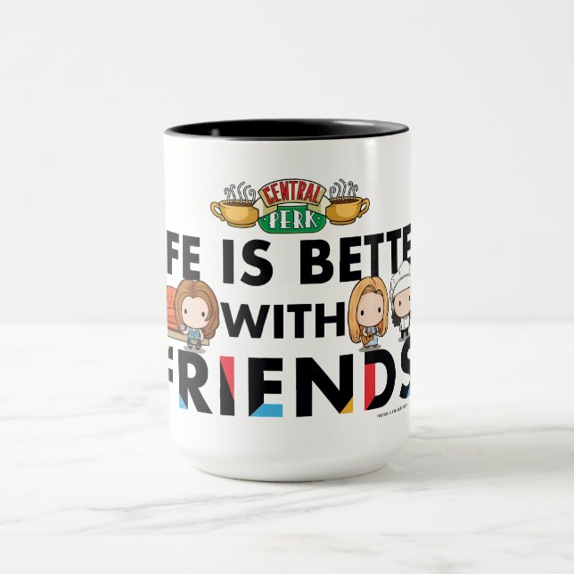 Caneca A Vida é Melhor com AMIGOS™ Arte Chibi (Centro)