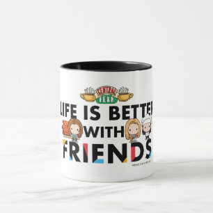 Caneca A Vida é Melhor com AMIGOS™ Arte Chibi