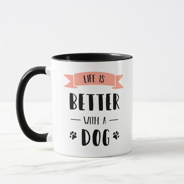 Caneca A vida é melhor com um cão (Esquerda)