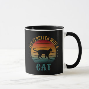 CANECA A VIDA É MELHOR COM UM GATO