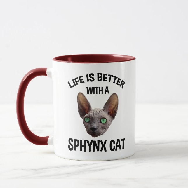 Caneca A Vida É Melhor Com Um Gato Esfingx (Esquerda)