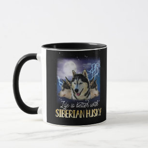 Caneca A Vida É Melhor Com Um Husky Siberiano