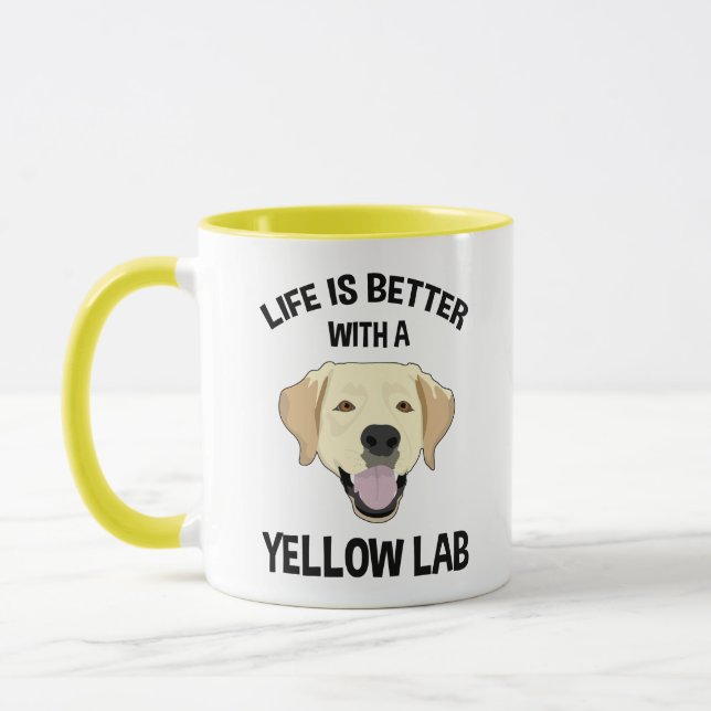 Caneca A Vida É Melhor Com Um Laboratório Amarelo (Esquerda)