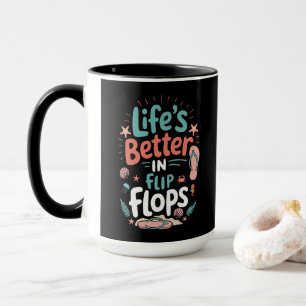 Caneca A Vida é Melhor de Chinelos – Praia Tropical Diver
