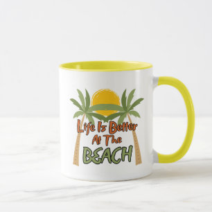 Caneca A Vida É Melhor No Café Da Praia.