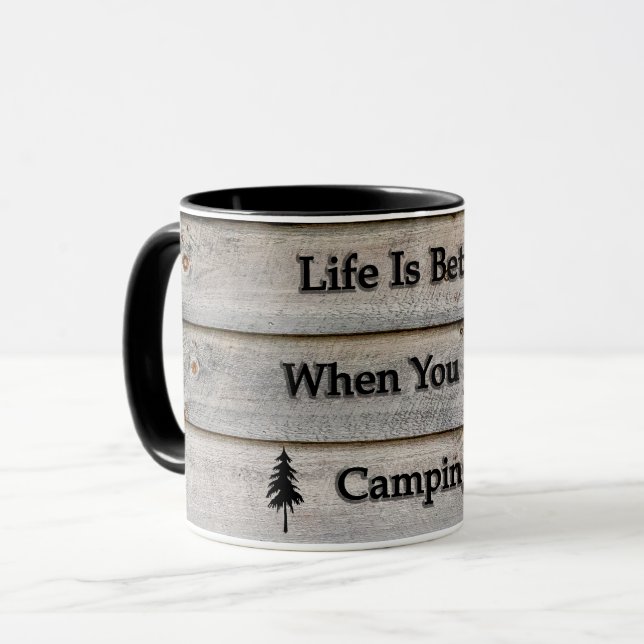 Caneca A vida é melhor quando você está acampando (Frente Esquerda)