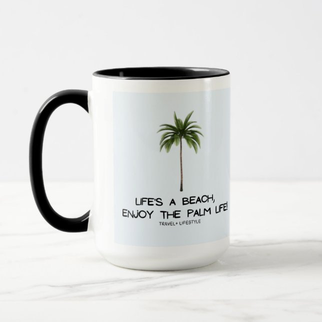 Caneca A vida é uma praia, desfrute do Palm Life Mug (Esquerda)