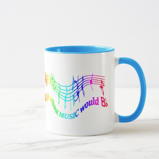 Caneca A vida sem música seria uma citação humana plana (Direita)