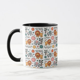 Caneca A white ceramic mug with a black handle 