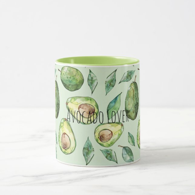 Caneca Abacates Verdes & Folhas (Centro)