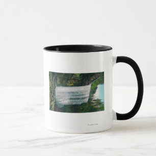 Caneca Abaixe quedas nupciais do véu no rio de Colubia