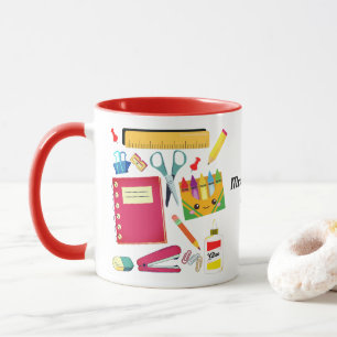 Caneca Abastecimento escolar do professor Mug Vermelho
