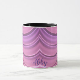 Caneca ABBY ~ BRILHANTE 3D Maluco Rosa Mauve Fractal ~ Ca