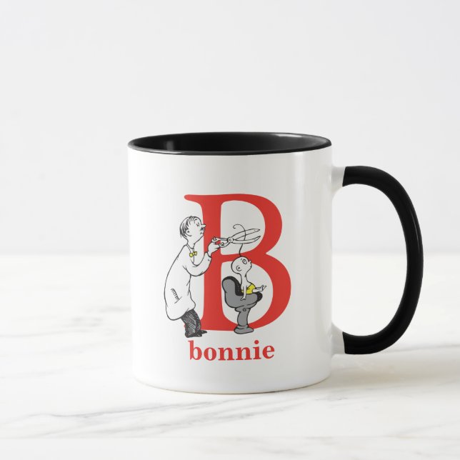 Caneca ABC do Dr. Seuss: Letra B - Vermelho | Adicione Se (Direita)