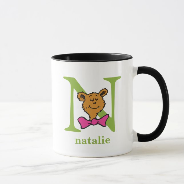 Caneca ABC do Dr. Seuss: Letra N - Verde | Adicione seu n (Direita)