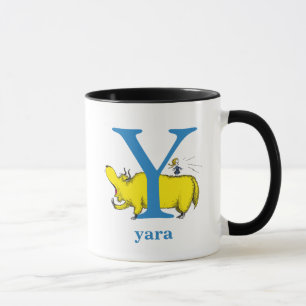 Caneca ABC do Dr. Seuss: Letra Y - Azul   Adicione seu no