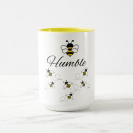 CANECA ABELHA HUMILDEDE DOIS TONS AMARELO SOL BRANCO MOTI