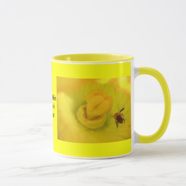Caneca Abelhas Dentro Da Flor Da Abobrinha (Direita)