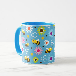 Caneca Abelhas e Flores