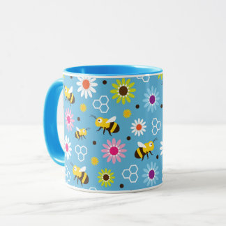 Caneca Abelhas e Flores