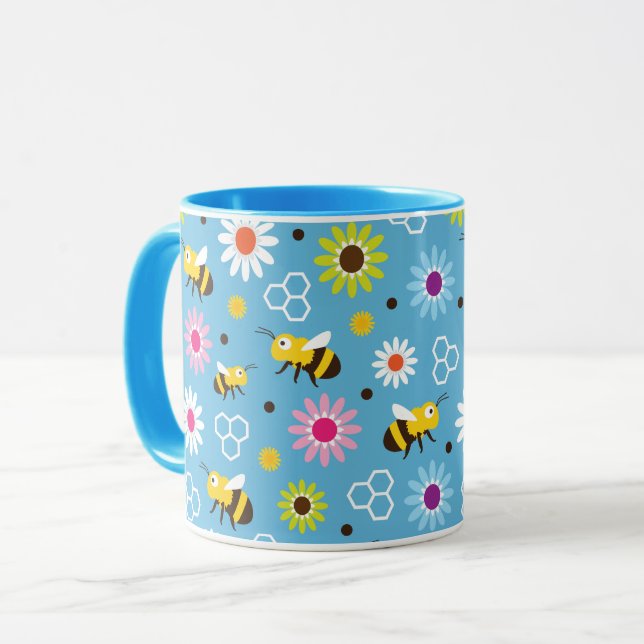 Caneca Abelhas e Flores (Frente Esquerda)