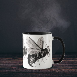Caneca Abelhas Góticas Asa de Caveira