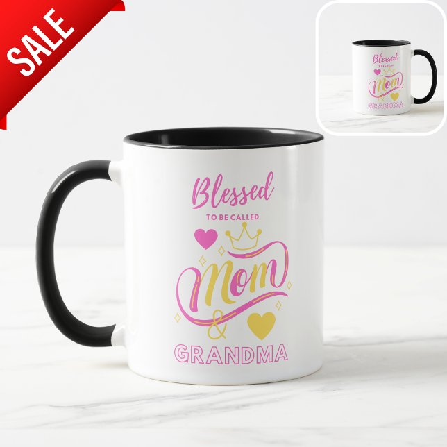 Caneca Abençoado Seja Chamado Mãe e Vovó Mug (Criador carregado)