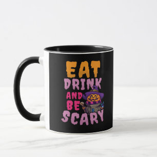 Caneca Abóbora de Halloween Coma Beba Seja Assustador