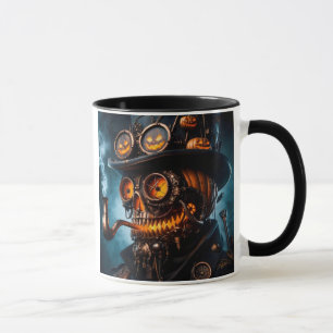 Caneca Abóbora de Halloween Steampunk Gótico