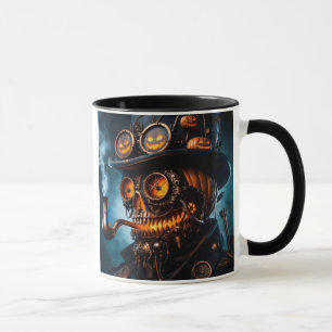 Caneca Abóbora de Halloween Steampunk Gótico