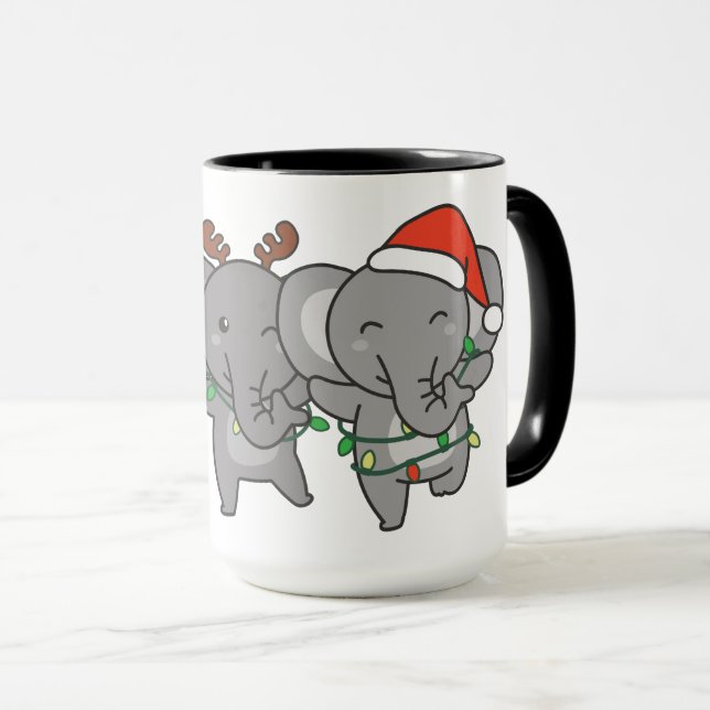 Caneca Abóbora-de-Natal de Elefante (Frente Esquerda)