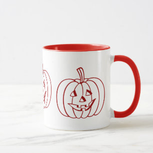 Caneca Abóbora engraçada com cara cortada o Dia das
