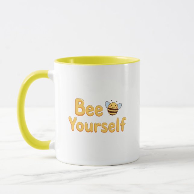 Caneca Aborígene Amarela Caprichosa e Citação (Esquerda)