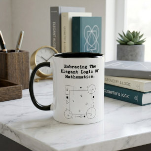 Caneca Abraçando a Lógica Matemática Elegante   Beleza do