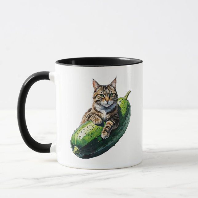Caneca Abraço de Gato de Pepino - Design de Pet Lover Eng (Esquerda)