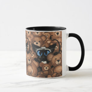 Caneca Abraço de urso do ursinho do gato Siamese por