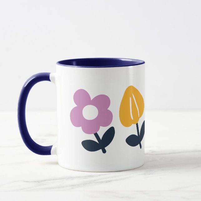 Caneca Abraços e Narizes Molhados de abril - Parte Floral (Esquerda)