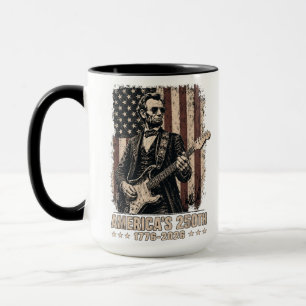 Caneca Abraham Lincoln Tocando Guitarra 4 de Julho 250º A