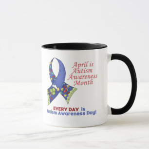 Caneca Abril de Conscientização do Autismo e Todos os Dia