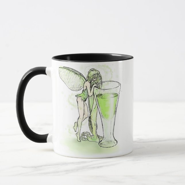 Caneca Absinto La Fee Verte Fada Com Copo (sem texto) (Esquerda)