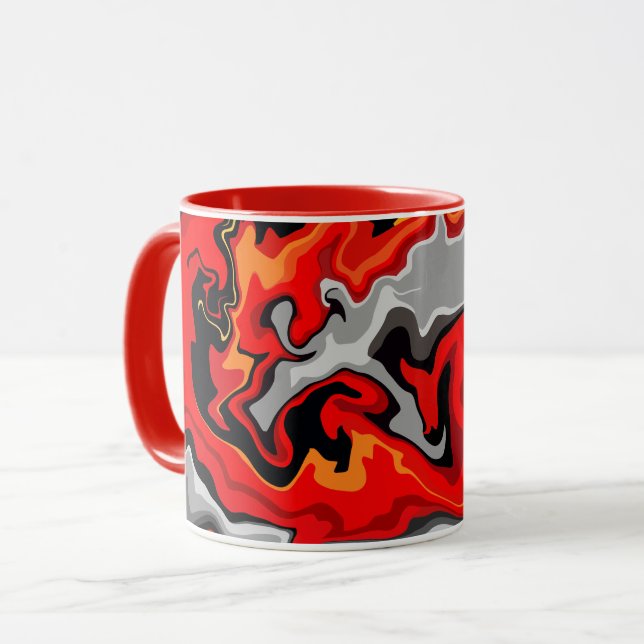 Caneca Abstração de Fiery - Um Fluxo Inverso de Cores (Frente Esquerda)