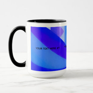 Caneca Abstração Geométrica da Onda Azul