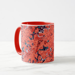 Caneca Abstração Gráfica Preta-Vermelho Preto-Branco