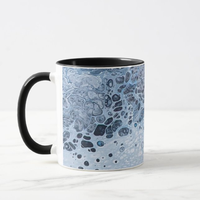 Caneca Abstract Blue & Gray Ocean Drift (Esquerda)